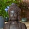 Glitzhome® 23.25" Zen-Style Meditating Buddha Statue Outdoor Fountain with LED Light
